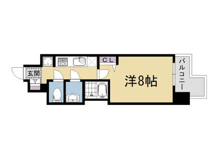 京都市烏丸線 五条駅(京都市営) 徒歩7分 9階建 築18年(1K/6階)の間取り写真