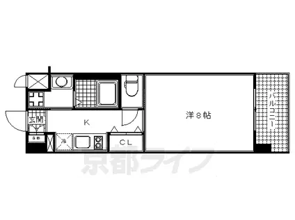 京阪電気鉄道京阪線 七条駅 徒歩5分 5階建 築18年(1K/5階)の間取り写真
