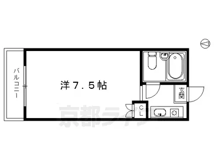 京阪電気鉄道京阪線 東福寺駅 徒歩9分 4階建 築37年(1K/3階)の間取り写真