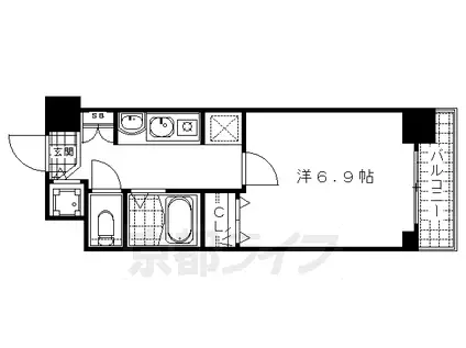 京都市烏丸線 九条駅(京都) 徒歩5分 8階建 築17年(1K/5階)の間取り写真