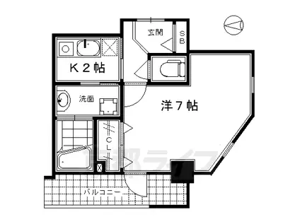 京都市烏丸線 九条駅(京都) 徒歩4分 8階建 築18年(1K/8階)の間取り写真