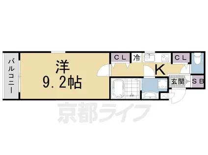 京阪電気鉄道京阪線 清水五条駅 徒歩9分 4階建 築20年(1K/2階)の間取り写真