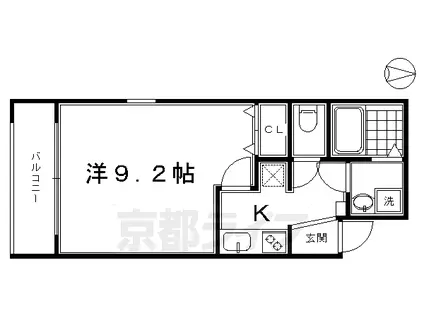 京阪電気鉄道京阪線 清水五条駅 徒歩9分 4階建 築20年(1K/3階)の間取り写真