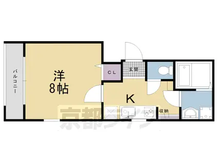 京阪電気鉄道京阪線 清水五条駅 徒歩9分 4階建 築20年(1K/3階)の間取り写真