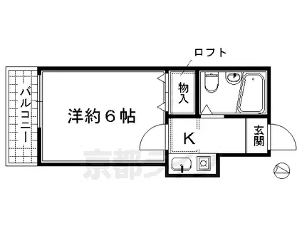 レオパレスシティー西大路(1K/1階)の間取り写真