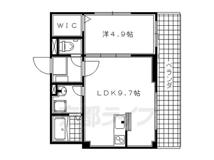 メゾンラブリーズ(1LDK/2階)の間取り写真