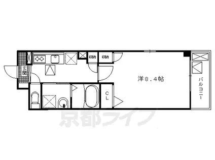 サザン 京央(1K/6階)の間取り写真