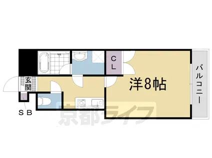 阪急電鉄京都線 長岡天神駅 徒歩2分 6階建 築17年(1K/6階)の間取り写真