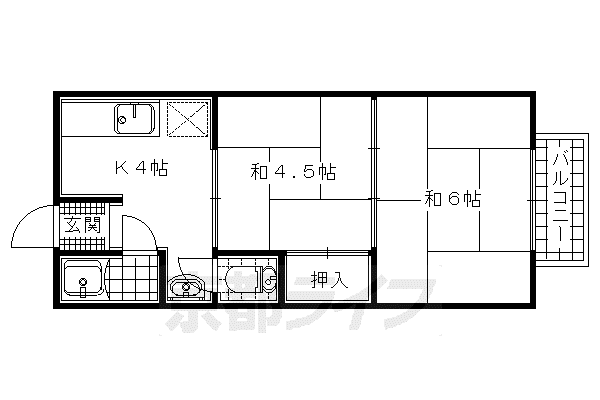 大石マンション(2K/1階)の間取り写真