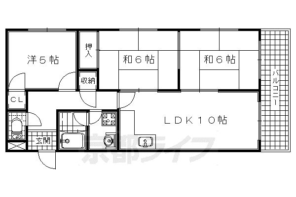 第39長栄リビエール宇治(3LDK/3階)の間取り写真