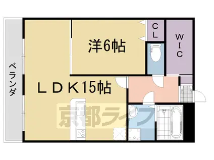 近鉄京都線 伊勢田駅 徒歩5分 3階建 築46年(1LDK/2階)の間取り写真
