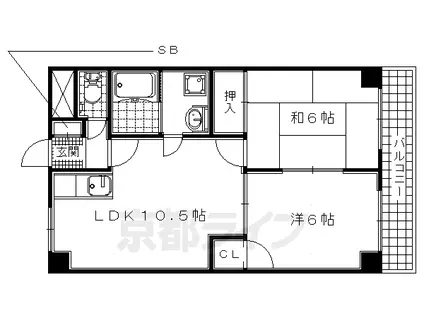 エスポワール21(2LDK/1階)の間取り写真