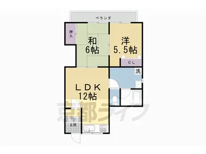 奈良線 宇治駅(ＪＲ) 徒歩10分 2階建 築30年(2LDK/2階)の間取り写真