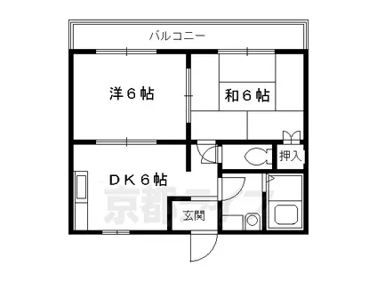 グランドゥール壱番館(2DK/2階)の間取り写真