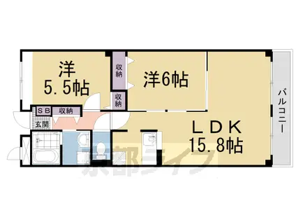京阪電気鉄道京阪線 淀駅 徒歩22分 2階建 築22年(2LDK/1階)の間取り写真