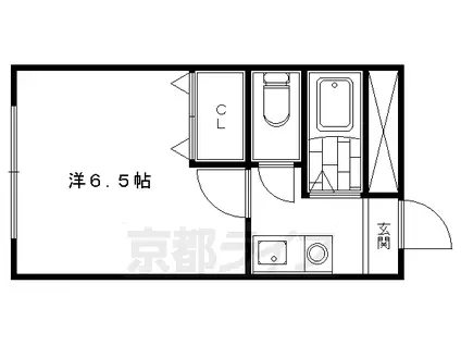 京阪電気鉄道宇治線 六地蔵駅(京阪) 徒歩1分 3階建 築48年(1K/3階)の間取り写真