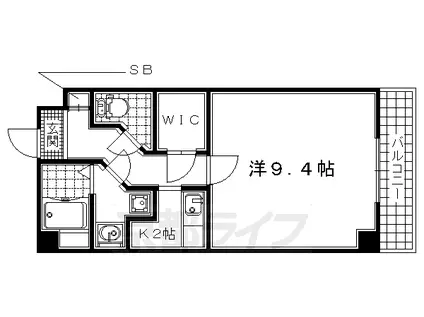 奈良線 新田駅(京都) 徒歩8分 4階建 築20年(1K/3階)の間取り写真