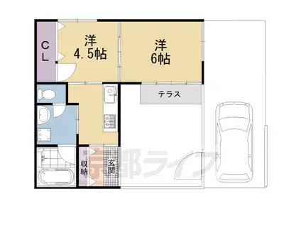 奈良線 黄檗駅(ＪＲ) 徒歩12分  築32年(2K)の間取り写真