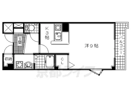 近鉄京都線 伊勢田駅 徒歩10分 3階建 築19年(1K/3階)の間取り写真