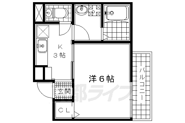 奈良線 木幡駅(ＪＲ) 徒歩15分 2階建 築19年(1K/2階)の間取り写真