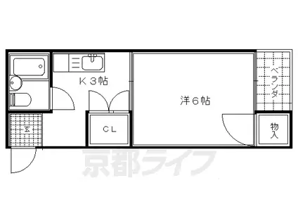 サンハウス(1K/4階)の間取り写真