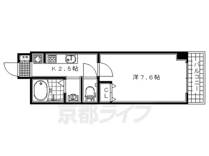 近鉄京都線 久津川駅 徒歩17分 2階建 築18年(1K/1階)の間取り写真