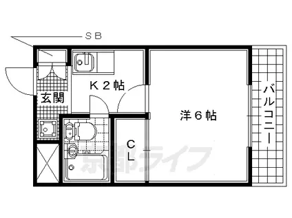 メゾンドミウラ(1K/5階)の間取り写真