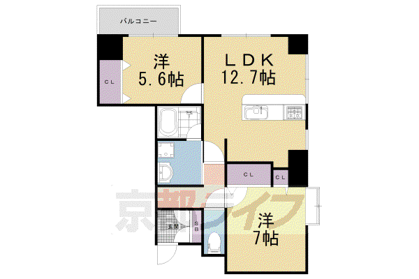 フォレストコート(2LDK/3階)の間取り写真