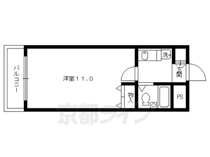 風良都Ⅱ番館(1K/5階)の間取り写真