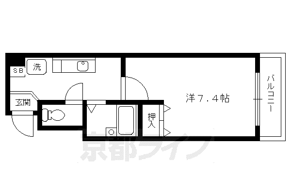 アーバン北村聖護院(1K/3階)の間取り写真