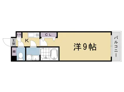 京都市烏丸線 五条駅(京都市営) 徒歩6分 4階建 築22年(1K/2階)の間取り写真