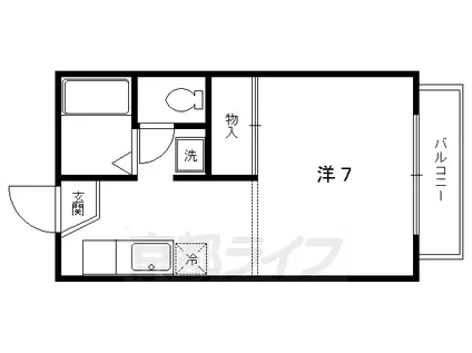 加藤ハイツ(1K/2階)の間取り写真