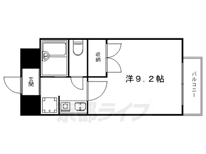 叡山電鉄 一乗寺駅 徒歩6分 5階建 築27年(1K/3階)の間取り写真