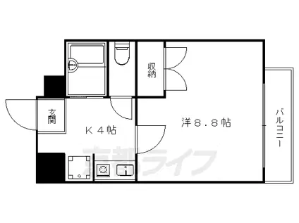 ソレイユ(1K/3階)の間取り写真