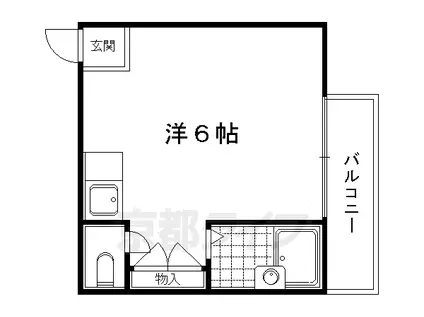 リップル(ワンルーム/2階)の間取り写真