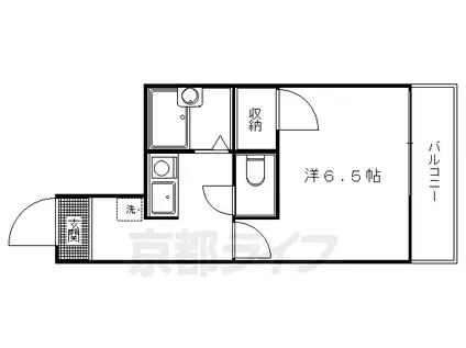 叡山電鉄 一乗寺駅 徒歩7分 3階建 築29年(1K/1階)の間取り写真