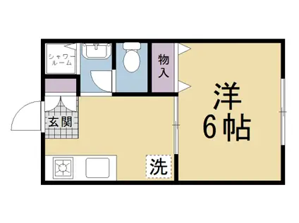 京福北野線 北野白梅町駅 徒歩10分 2階建 築38年(1K/1階)の間取り写真