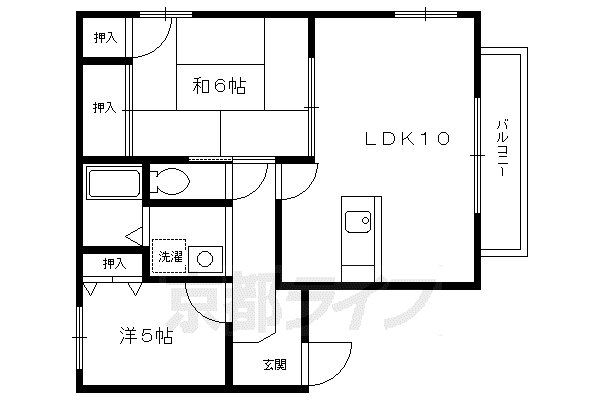 叡山電鉄 岩倉駅(京都) 徒歩12分 2階建 築31年(2LDK/1階)の間取り写真