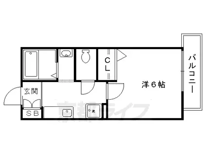 グランシード北大路(1K/1階)の間取り写真