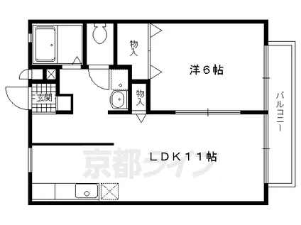 叡山電鉄 修学院駅 徒歩10分 2階建 築37年(1LDK/2階)の間取り写真