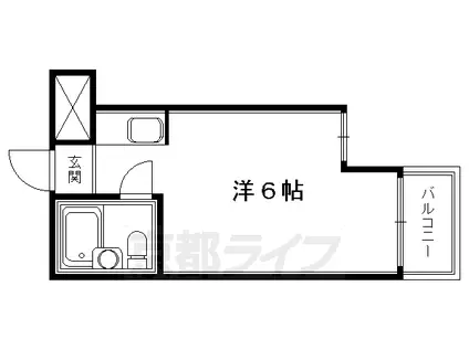 阪急電鉄京都線 京都河原町駅 徒歩7分 5階建 築47年(ワンルーム/4階)の間取り写真