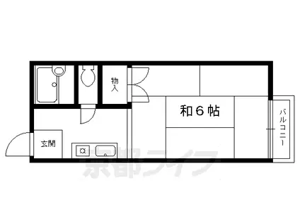 京阪電気鉄道鴨東線 神宮丸太町駅 徒歩10分 2階建 築42年(1K/1階)の間取り写真