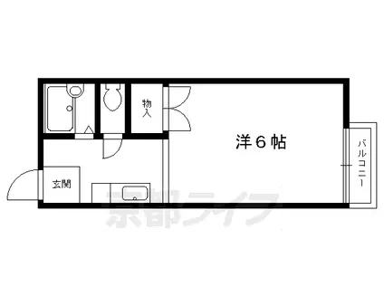 京阪電気鉄道鴨東線 神宮丸太町駅 徒歩10分 2階建 築42年(1K/1階)の間取り写真
