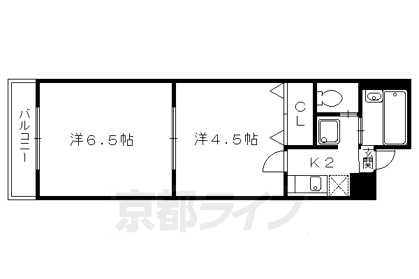 京都市烏丸線 今出川駅 徒歩15分 10階建 築29年(2K/7階)の間取り写真