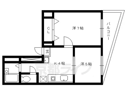 京都市烏丸線 今出川駅 徒歩15分 10階建 築29年(2K/10階)の間取り写真