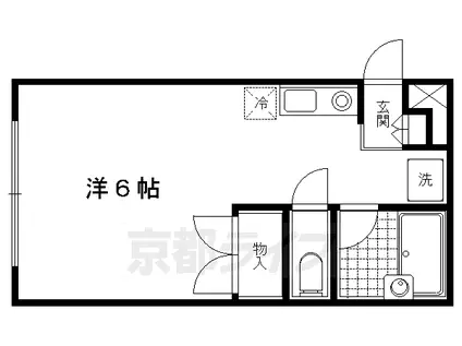 京都市烏丸線 松ケ崎駅(京都) 徒歩7分 2階建 築30年(1K/2階)の間取り写真