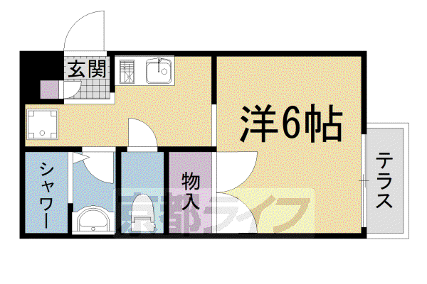 K・S・R(1K/1階)の間取り写真