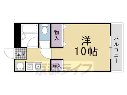 京都市烏丸線 松ケ崎駅(京都) 徒歩5分 2階建 築33年(1K/2階)の間取り写真