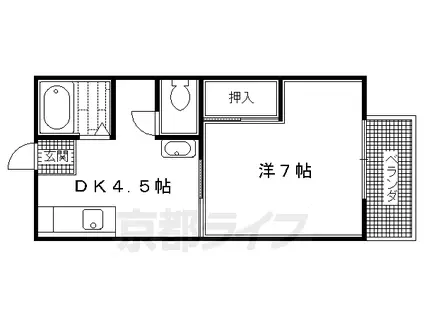 コーポ春菜 AB棟(1DK/2階)の間取り写真