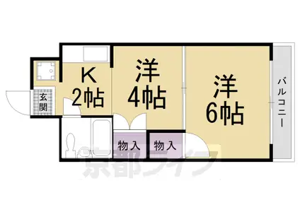 京都市烏丸線 鞍馬口駅 徒歩14分 3階建 築39年(1DK/地下階)の間取り写真